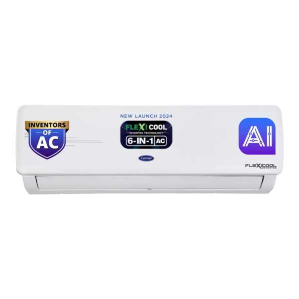 Carrier 1.5 Ton 3 Star AI Flexicool Inverter Split AC (Copper, Convertible 6-in-1 Cooling,High Density Filter, Auto Cleanser, 2024 Model,ESTER NEO Exi+, CAI18ER3R34F0,White)