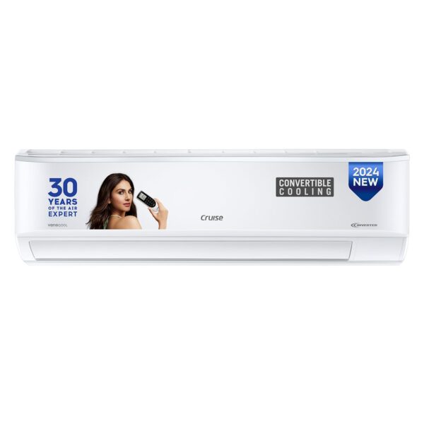 Cruise 1 Ton 3 Star Inverter Split AC with 7-Stage Air Filtration (100% Copper, Auto Convertible, PM 2.5 Filter, 2024 Model, CWCVBH-VQ1W123, White)