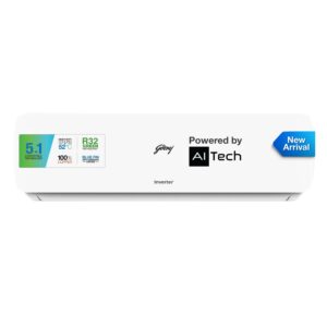 Godrej 1.5 Ton 3 Star, 5-In-1 Convertible Cooling, Inverter Split AC (5 Years Warranty, Copper, Heavy-Duty Cooling at 52 Deg Celcius, 2024 Model, AC 1.5T EI 18NINV3R32 WYE, White)