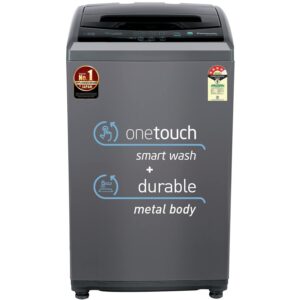 Panasonic 6 Kg 4 Star Fully-Automatic Top Load Washing Machine ( NA-F60LF1HRB, Grey, Durable Metal Body, 8 Wash Program, Aquabeat wash technology, One touch smart wash)