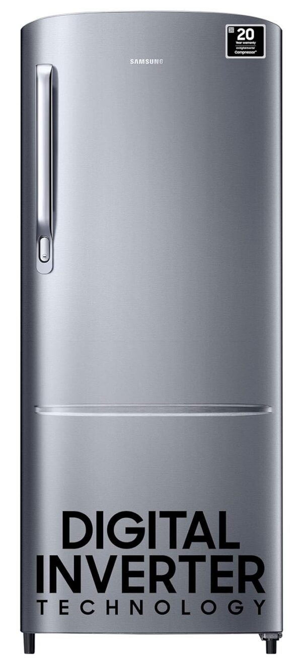 Samsung 183 L, 3 Star, Digital Inverter, Direct-Cool Single Door Refrigerator (RR20C1723S8/HL, Silver, Elegant Inox, 2024 Model)