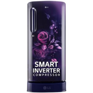 LG 185 L 5 Star Inverter Direct-Cool Single Door Refrigerator (GL-D201ABEU, Blue Euphoria, Base stand with drawer)