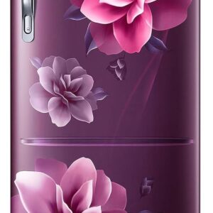 Samsung 183 L, 4 Star, Digital Inverter, Direct-Cool Single Door Refrigerator (RR20C1824CR/HL, Red, Camellia Purple, Base Stand Drawer, 2024 Model)