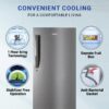 Haier 190L 5-Star Direct Cool Single Door Refrigerator (HED-205DS-P, Dazzle Steel, 2024 Model) - Image 2
