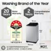 Samsung 8 kg, 5 star, Eco Bubble Tech, Digital Inverter Motor, Soft Closing Door, Fully-Automatic Top Load Washing Machine (WA80BG4441BGTL, Light Gray) - Image 4