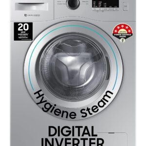 Samsung 7 kg, 5 star, Hygiene Steam with Inbuilt Heater, Digital Inverter, Fully-Automatic Front Load Washing Machine (WW70R20GLSS/TL, DA SILVER)