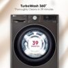 LG 11 Kg (Wash) / 7 Kg (Dry), AI Direct Drive Technology, Steam+ & Wi-Fi Front Load Fully Automatic Washer Dryer (FHD1107STB, Intelligent & Convenient Fabric Care, Wrinkle Care, Black Steel) - Image 7
