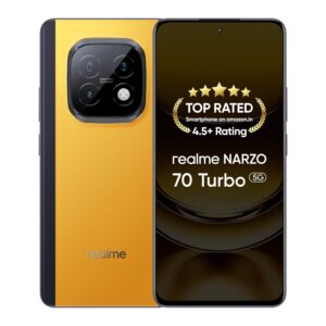 realme NARZO 70 Turbo 5G (Turbo Yellow,6GB RAM,128GB Storage) | Segment’s Fastest Dimensity 7300 Energy 5G Chipset | Motorsports Inspired Design