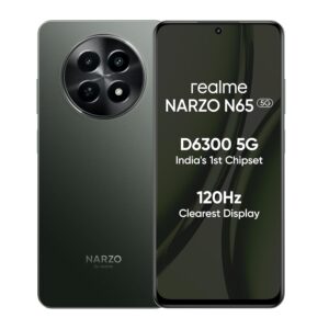 realme NARZO N65 5G (Deep Green 6GB RAM, 128GB Storage) India’s 1st D6300 5G Chipset | Ultra Slim Design | 120Hz Eye Comfort Display | 50MP AI Camera| Charger in The Box