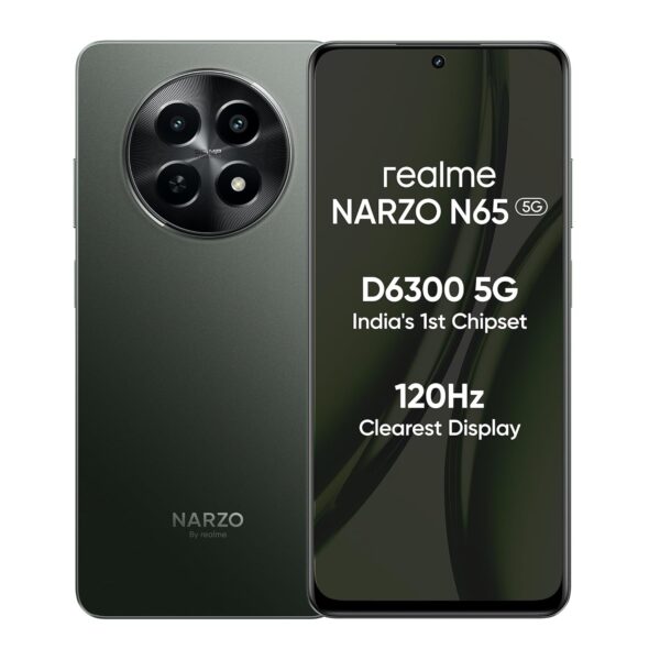 realme NARZO N65 5G (Deep Green 6GB RAM, 128GB Storage) India's 1st D6300 5G Chipset | Ultra Slim Design | 120Hz Eye Comfort Display | 50MP AI Camera| Charger in The Box