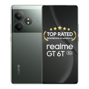 realme GT 6T 5G (Razor Green,8GB RAM+256GB Storage) | India’s 1st 7+ Gen 3 Flagship Chipset | 1.5M + AnTuTu Score | 5500mAh+120W | The World’s Brightest Flagship Display